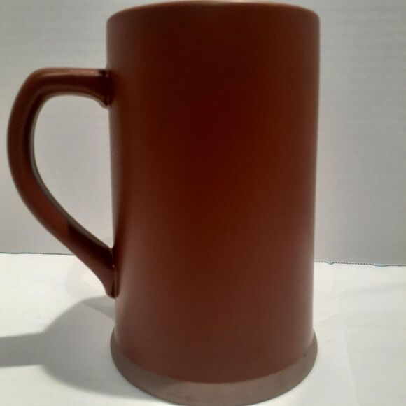 Ceramic Football Stien Large Beer Mug Heavy Duty with Handle 34oz Brown - Picture 4 of 6